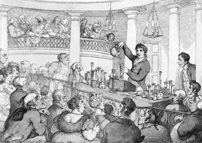 Conférences de chimie, c.1809 - Thomas Rowlandson